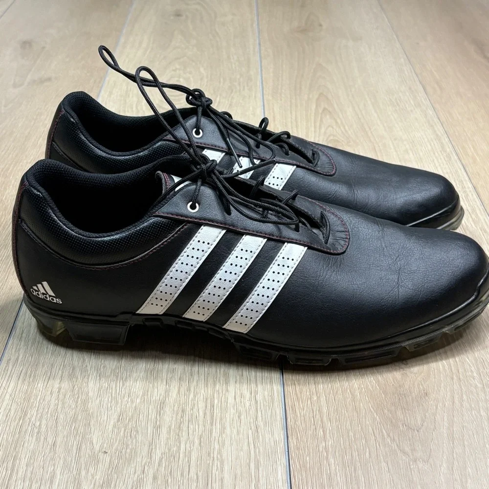 Adidas Tech Response Black White Leather Golf Shoes Men's Size 13 F33451